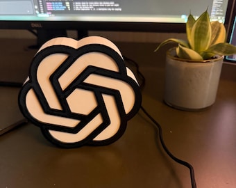 OpenAI ChatGPT Logo Desk Decor | Programmer & Developer Desk Accessory | AI Workspace Gift | 3 Sizes Available