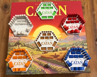 Catan 6th Edition | Game Piece Organizer | 3D Printed | 1-6 Players | Catan Gifts