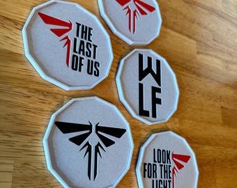 The Last Of Us Coasters with Cork bottom | Look For the Light | Part II | Season 2 | HBO Max | Last of Us Gifts
