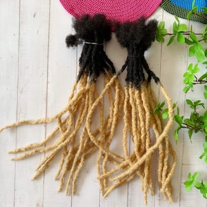 Ombre T1B/27 Anwi Textured Human Hair Loc Extensions | Permanent Dreadlock Extensions in Size 0.4cm-0.6cm-0.8cm