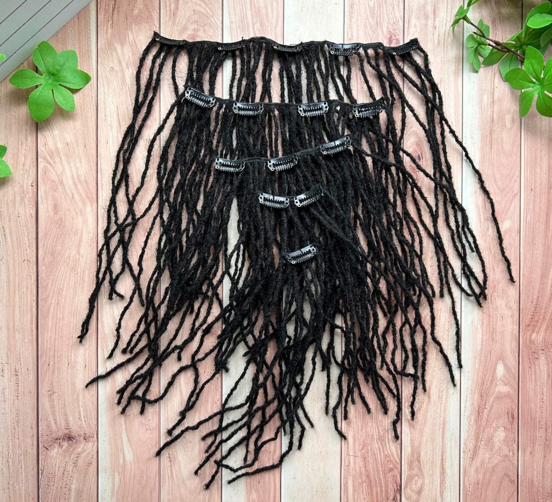 Handmade 0.2cm Sisterlocs Clip-in Set: 105 Human Hair Locs, Easy ...