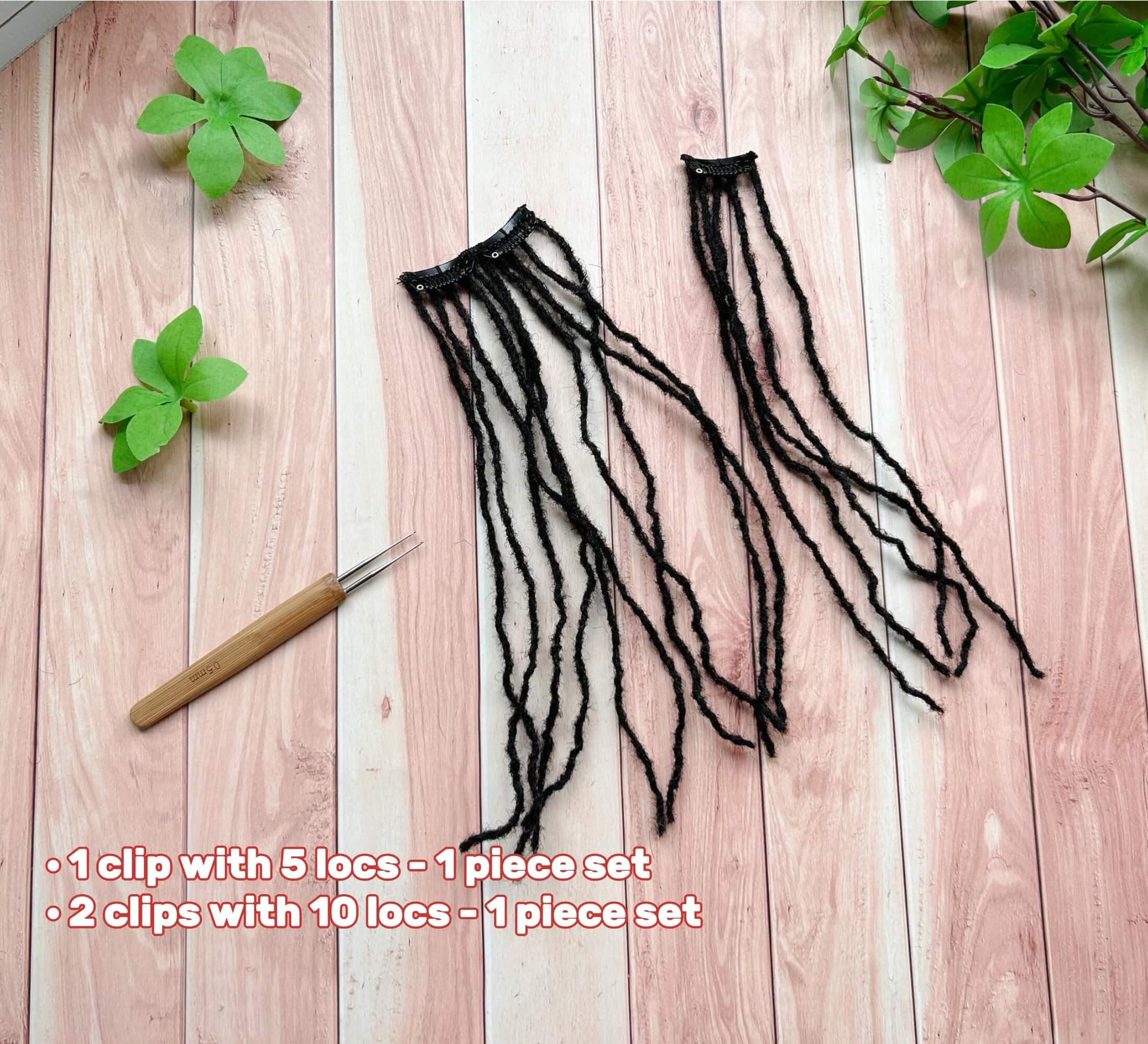 Handmade 0.2cm Sisterlocs Clip-in Set: 105 Human Hair Locs, Easy ...