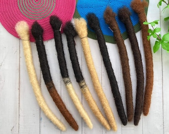 Handmade Human Hair Wicks Loc Extensions: Thick Dreadlock Extension