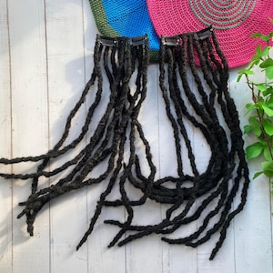 Clip-in Anwi Textured Loc Extensions /10 Locs Per Set On For Extra Volume | 100% Human Hair Dreadlock Extensions