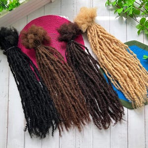 70 Locs Bundle Anwi Textured Human Hair Loc Extensions with Curly Ends (0.4cm 0.6cm 0.8cm)