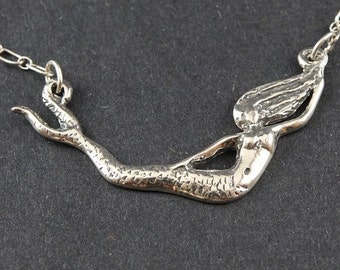 Mermaid Neptune's Daughter Sterling Silver Necklace