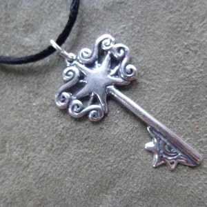 Hope Key Sterling Silver Pendant on Satin Cord / Star of Hope / Key / Healing image 5