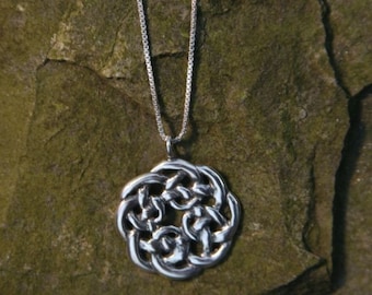 Celtic Knot Sterling Silver Necklace on 20" Sterling Silver Chain