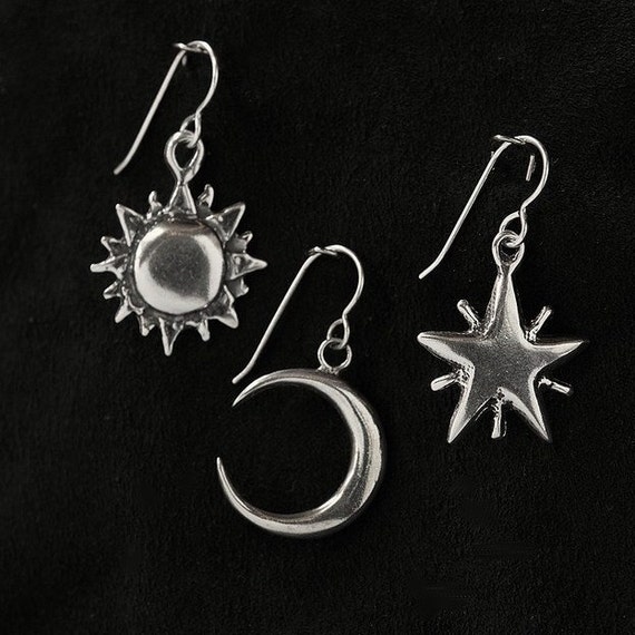 Sun moon star earring set Clearance