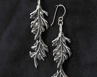 Oak Leaf Double Earrings Sterling Silver