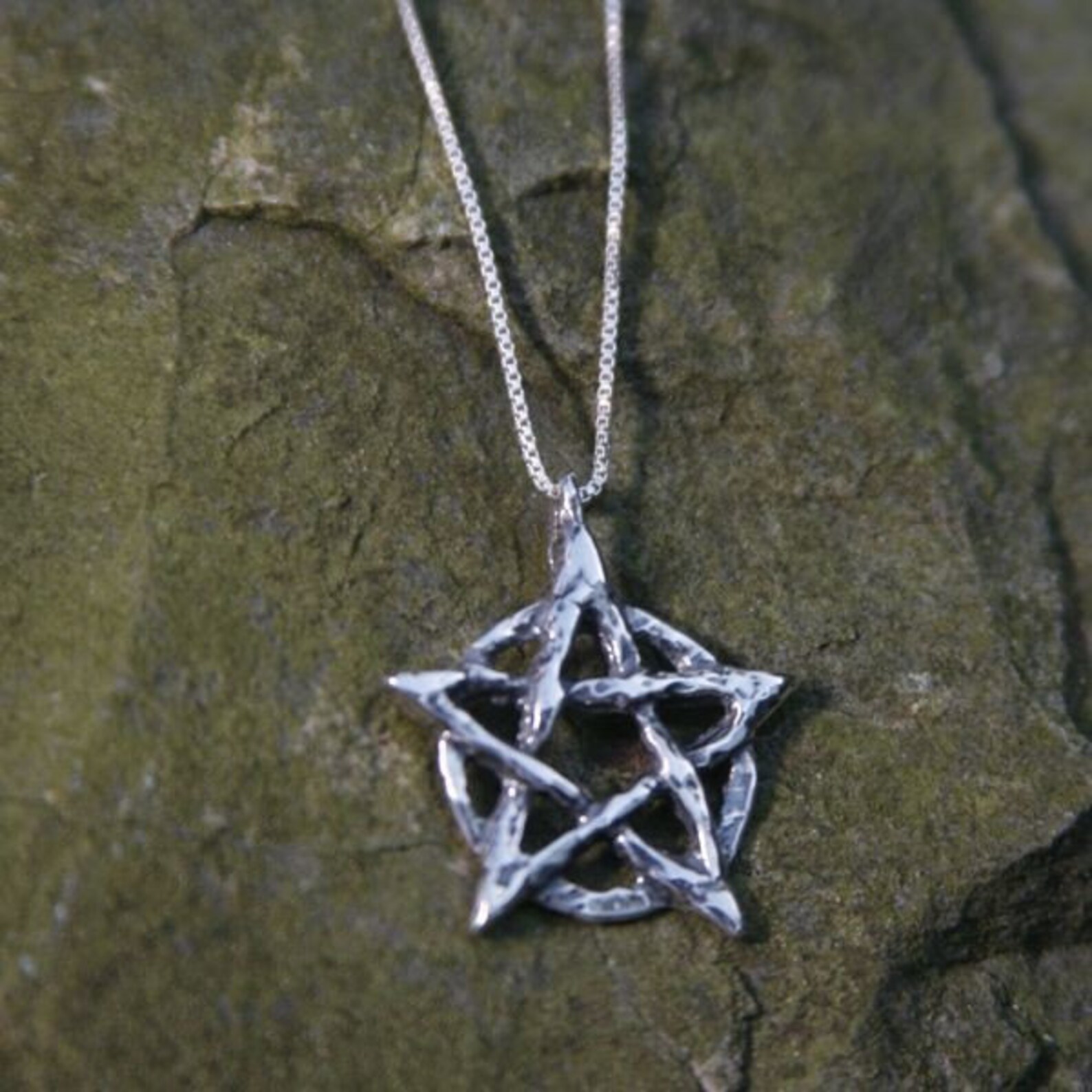 Silver pentacle necklace Clearance