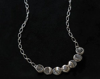 Phases of the Moon Sterling Silver Necklace