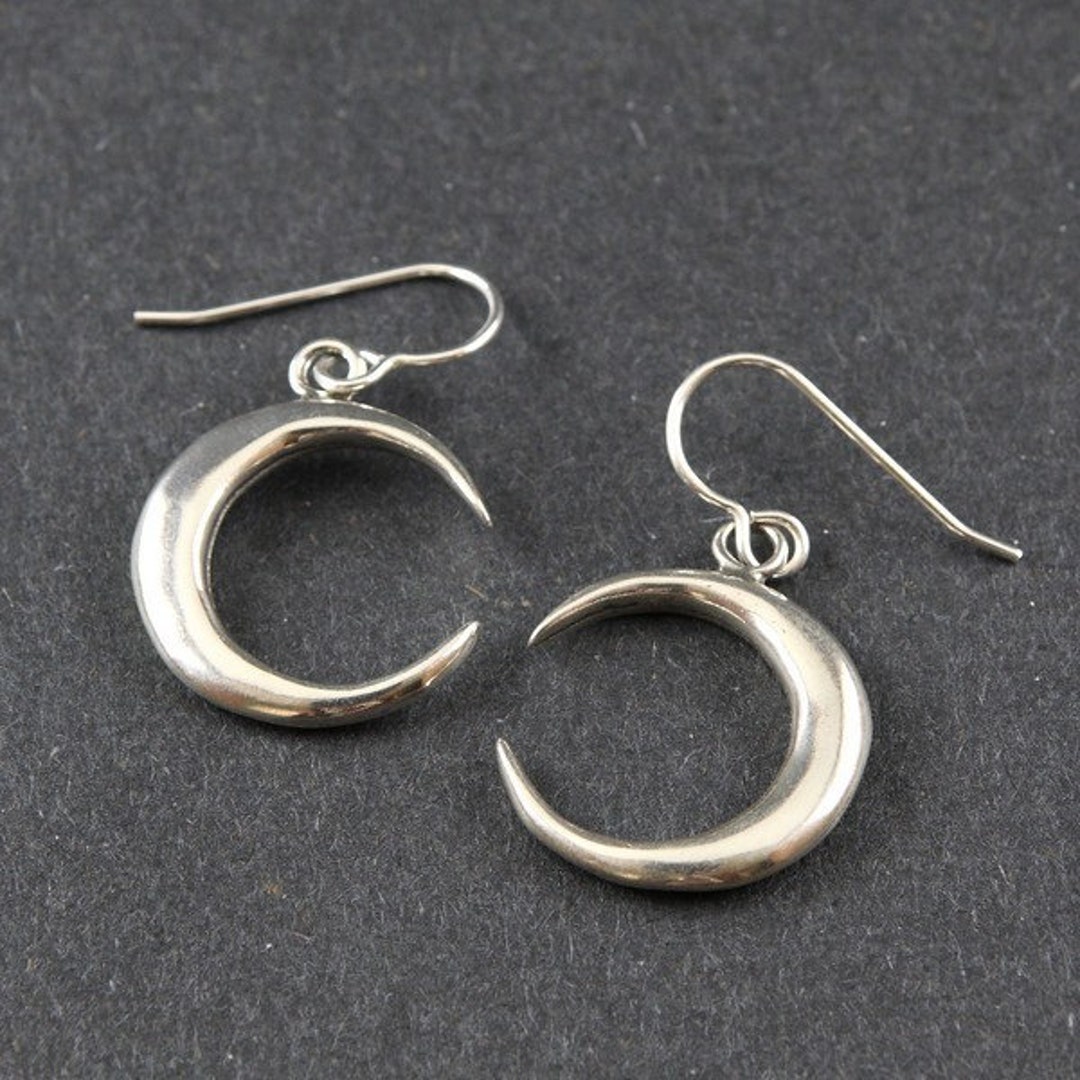 Sterling Silver Crescent Cut Out Earring