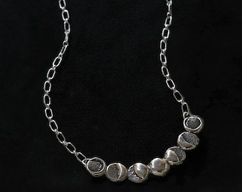 Collar de Plata de Ley Fases de la Luna