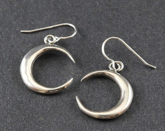 New Moon Crescent Sterling Silver Earrings