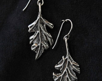 Oak Leaf Sterling Silver Earrings