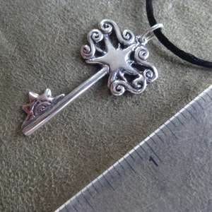 Hope Key Sterling Silver Pendant on Satin Cord / Star of Hope / Key / Healing image 3
