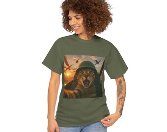 Katt-t-shirt, kattskjorta, unisex mjukis t-shirts,