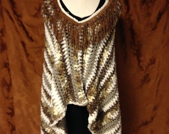 Rustic Crocheted Poncho