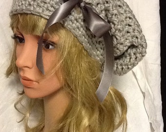 Slouchy Hat With Ribbon