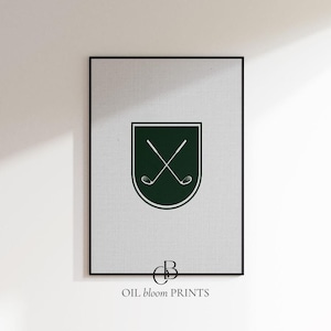Country Club Golf Wall Art – Old Money Aesthetic Print, Green Crest Golf Decor, Preppy Frat Dorm, Minimalist Sports Poster, DIGITAL DOWNLOAD