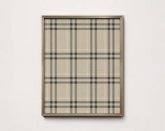 Neutral Plaid Tapestry Print: Vintage Farmhouse Wall Art (Digital Printable Download)