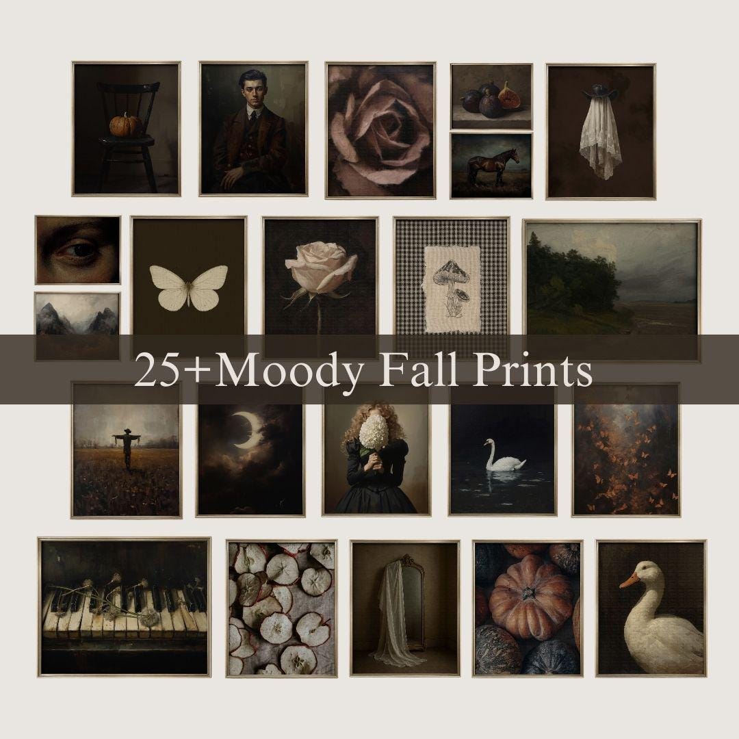Vintage Fall Gallery Wall Art Prints: Moody Rustic Autumn Farmhouse ...