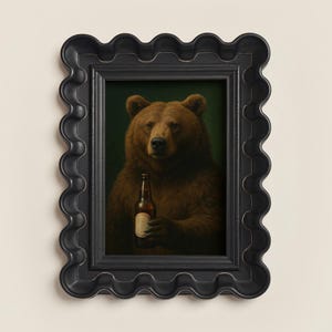 Bear Cocktail Art Print: Vintage Man Cave Bar Decor (Digital Download)