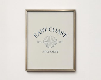 East Coast Print: Preppy Coastal Wall Art, Beach House Decor (Digital Download)