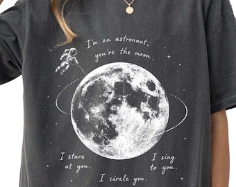 Comfort Colors® Vintage Astronaut Moon Shirt, NK Indie Folk Tee, Orbiter Inspired Tee, Retro Moon Tee, Folk Concert Shirt