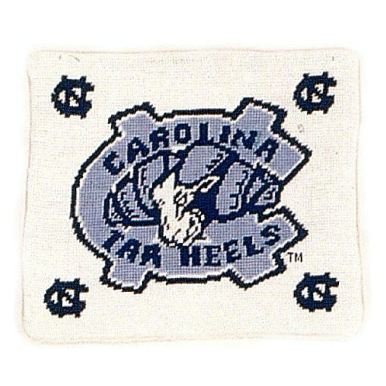 10x12 '' Handmade Wool Needlepoint Pillow Cover – UNC Tar Heels Embroidery Design immagine 1