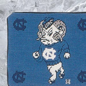 8x10 '' Handmade Wool Needlepoint Pillow Cover – UNC Tar Heels Embroidered Cushion image 2