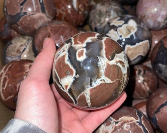 Polished Volcanic Agate Sphere – 3” Natural Grounding Crystal
