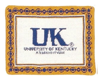 8x10'' / University of Kentucky Wildcats Wool Needlepoint Pillow Cover – Embroidered Floral Design