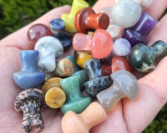 The 20 Pcs Mini Crystal Mushrooms - Healing Crystals for Mushroom Decor, Mushroom Figurines, Small Crystals, Mini Crystals, Mushroom Gifts