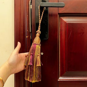 The 4 Pack Elegant Long Decorative Tassel with Hanging Loop, 15 in Total Length – Luxury Curtain Tieback, Door Handle Ornament, and Home Déc