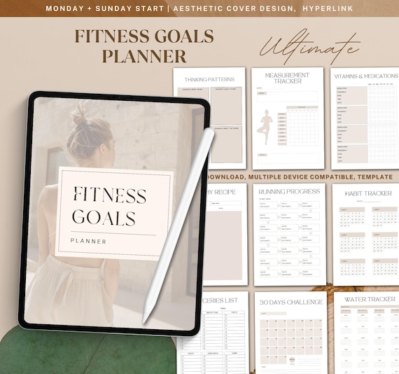 Fitness Goals Planner 39-page Workout Progress Tracker Exercise