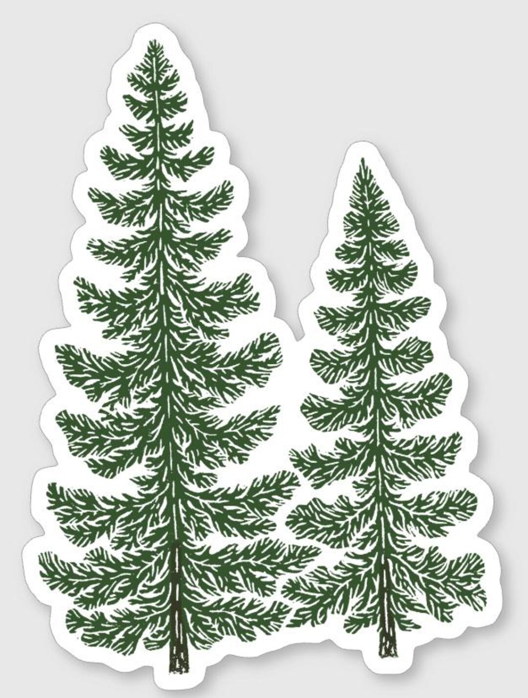 Pine Tree Sticker - Evergreen Forest Vinyl Decal - Etsy