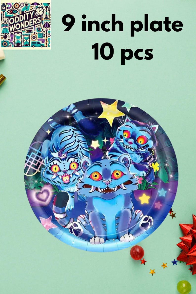 K-pop Demon Hunter Party Decor Set | Dark Idol Fantasy Theme Plates ...