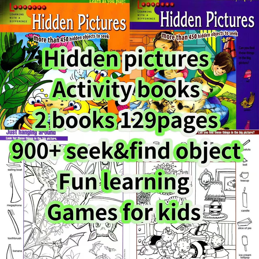 Hidden Pictures Activity Books (2-book Set, 129 Pages) |450+ Seek Find ...