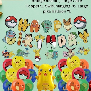 Cartoon Monster Theme Party Decoration Set 4 Styles Available, Includes Banner, Balloons, Cake Topper &Cupcake Toppers| Birthday Decorations