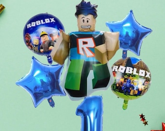 1-9 Numbers Blue Party Balloon Set - 6pcs Game-Inspired Birthday Decorations with Number Balloons, Party Decor for Kids, Pump Not Included