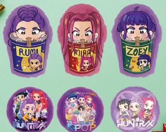 Globos de fiesta de cazador de demonios K-Pop / Globos estilo anime Dark Idol / Globos con forma de personaje / Globos redondos / Fiesta de cumpleaños