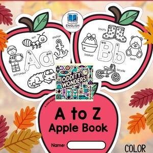Cuaderno de ejercicios de práctica del alfabeto de la A a la Z de Apple (30 páginas, PDF digital)/Práctica del alfabeto/Reconocimiento de letras/Materiales de aprendizaje preescolar