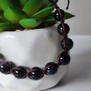8mm Natural Agate Stone Bracelet: Gemstone Thread Jewelry