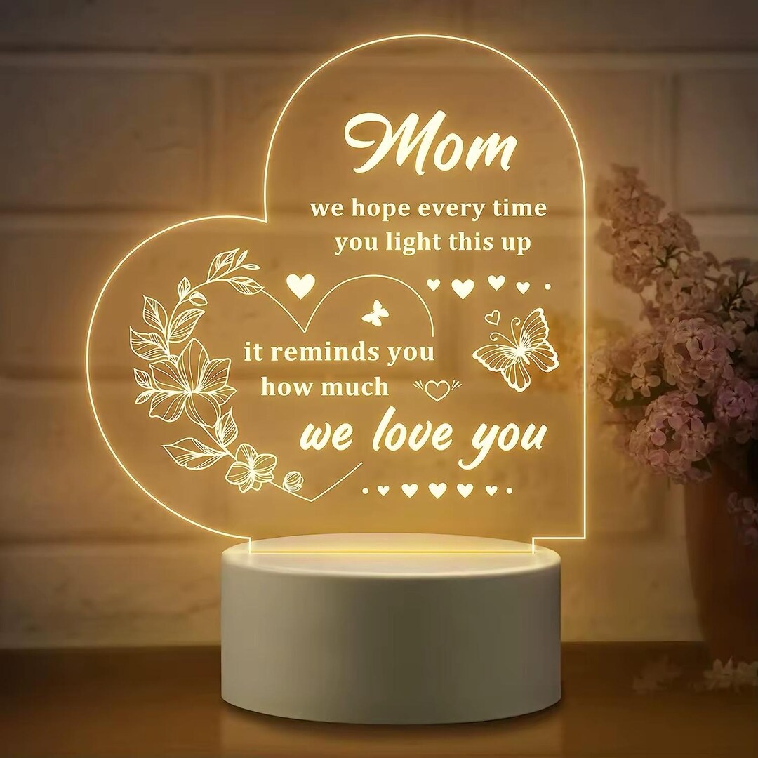 PERSONALISED GIFT : LED Light up Colour Changing Night Light With ...