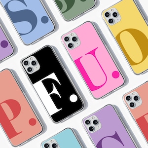 Personalized Phone Case, Custom Large Initial Phone Cover for iPhone 16 Pro Max 15 14 Plus 13 12