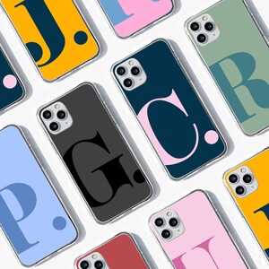 Peronalised Large Initial Phone Case , Personalized Phone Cover, Custom Name iPhone Case,  Monogram Case for iPhone 16 Pro Max 15 14 13 12