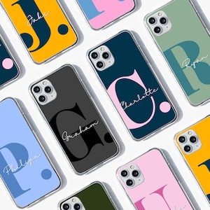 Peronalized Large Initial Phone Case , Personalised Phone Cover, Custom Name Phone Case,  Monogram Case for iPhone 16 Pro Max 15 14 13 12