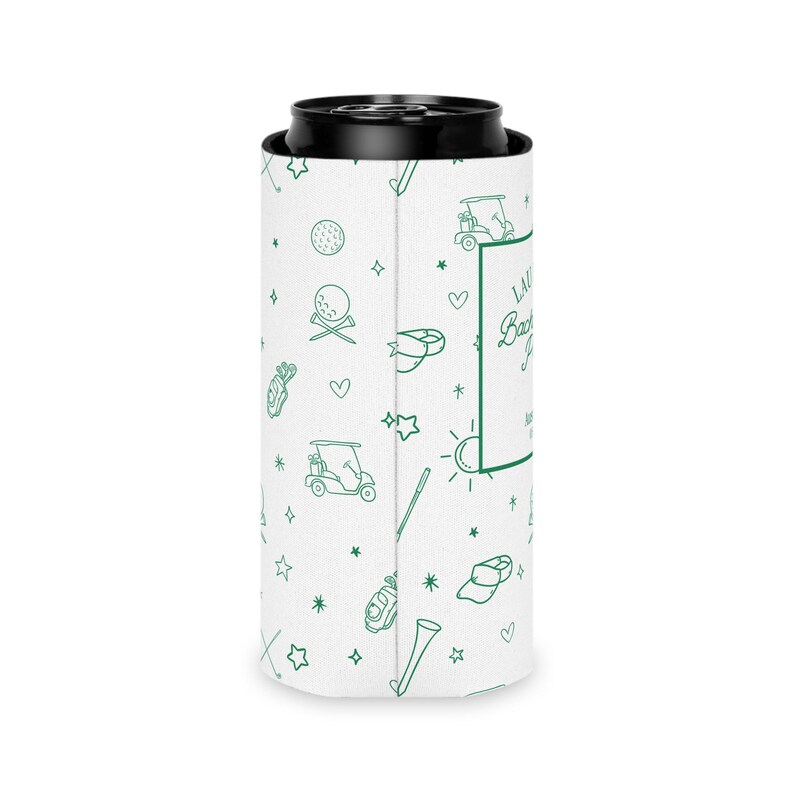 personalized Can cooler, bachelorette golf, golf can cooler, custom can sleeve, golf party favor, last swing ring, bride party gift, custom golf gift, bach party can cooler, bride golf gift, golf bach gift, golf bach trip, par tee Bach bash